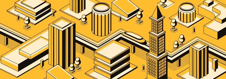 Future metropolis streets vector background Stock Illustration