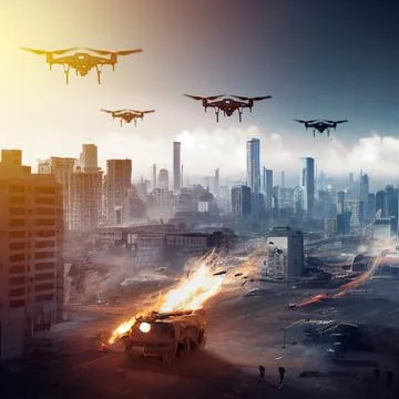 Future military war Illustrazione stock