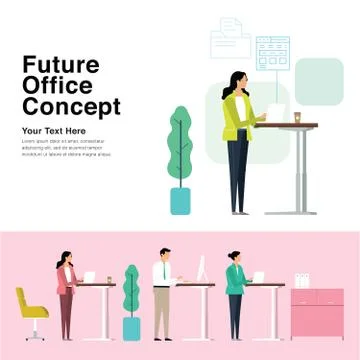 Future &amp; Modern Office Concept Stock Illustration
