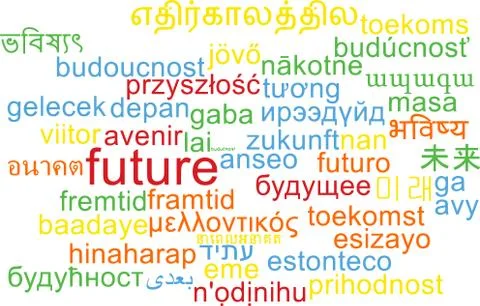 Future multilanguage wordcloud background concept Stock Illustration