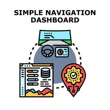Future navigation dashboard system technology concept Ilustración de archivo