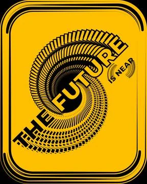 The future is near bold typography style with black and yellow colors Stock-Illustration