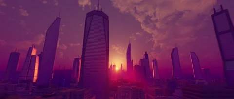 Future neo space colony metropolis, tall skyscrapers, cyberpunk city. Stock Footage 144467545