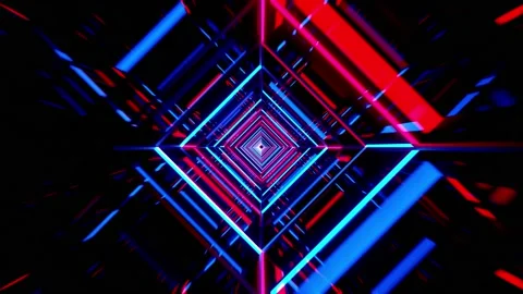 Future neon laser light tunnel. Loop Motion Background. Video stock 213615700