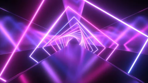 Future Neon Laser Twist Squares Fluorescent Ultraviolet Lights Tunnel Vidéo 201361330