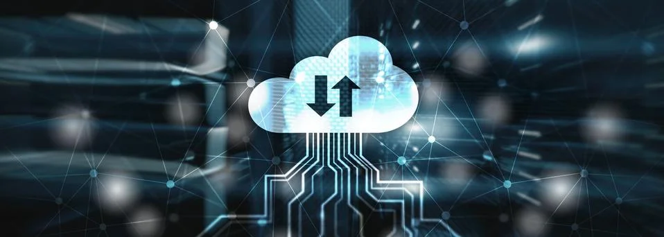 Future Network Cloud Services Business concept. Cloud for your organization. Illustrazione stock