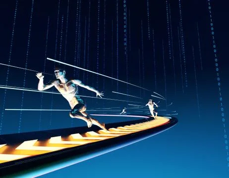 Future network data transmission, big data technology Illustrazione stock