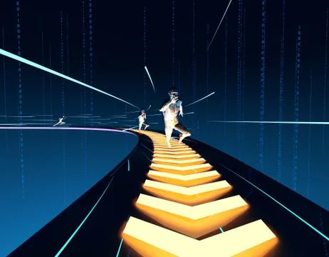 Future network data transmission, big data technology Illustrazione stock