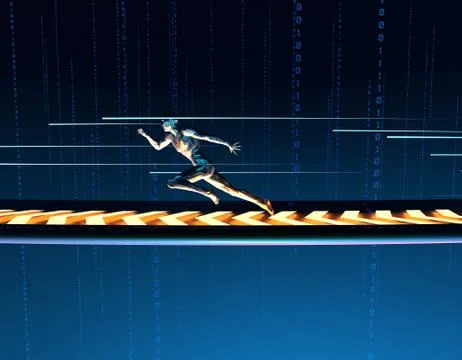 Future network data transmission, big data technology Illustrazione stock