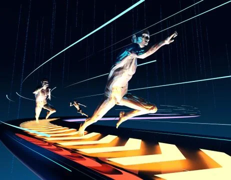 Future network data transmission, big data technology Illustrazione stock