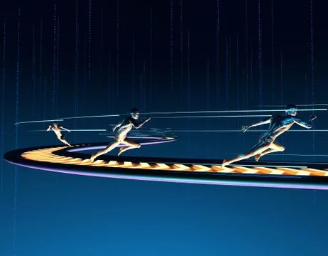 Future network data transmission, big data technology Illustrazione stock