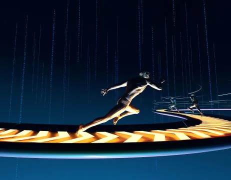 Future network data transmission, big data technology Illustrazione stock