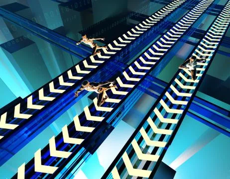 Future network data transmission, big data technology Illustrazione stock