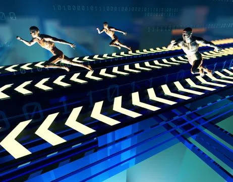 Future network data transmission, big data technology Illustrazione stock