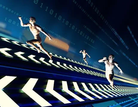 Future network data transmission, big data technology Illustrazione stock