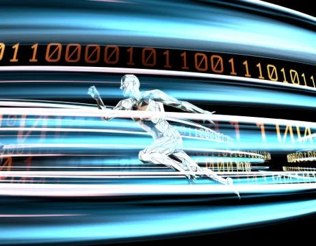 Future network data transmission, big data technology Illustrazione stock