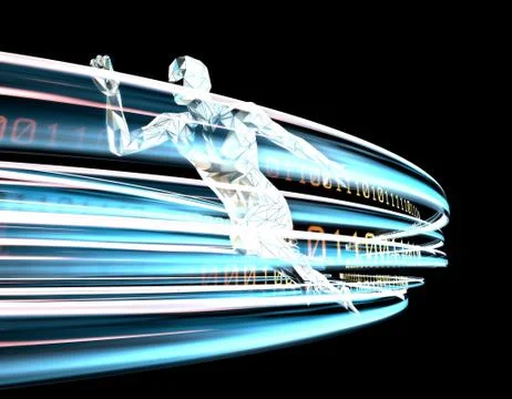 Future network data transmission, big data technology Illustrazione stock