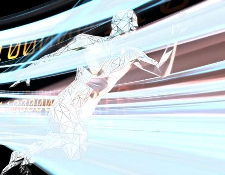 Future network data transmission, big data technology Illustrazione stock