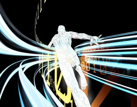 Future network data transmission, big data technology Illustrazione stock