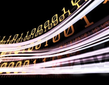 Future network data transmission, big data technology Illustrazione stock