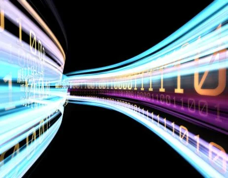 Future network data transmission, big data technology Illustrazione stock