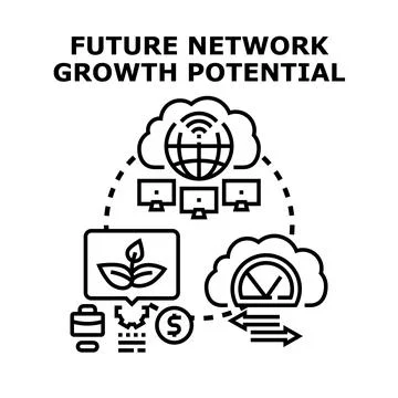 Future network growth potential and digital connectivity concept Stock Illustration