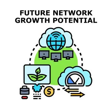 Future network growth potential and digital connectivity concept Stock Illustration