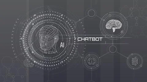 The future of new technologies hinges on the use of artificial intelligence. Illustrazione stock