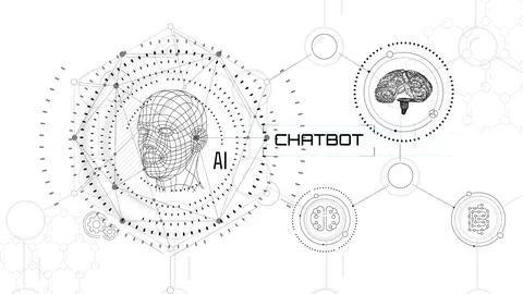 The future of new technologies hinges on the use of artificial intelligence. Illustrazione stock