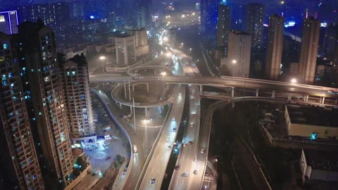 Future Night City Flight 1 Stock Footage 234914309