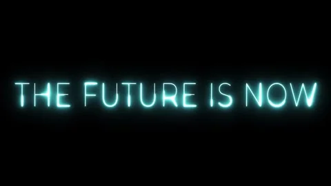 The Future Is Now Neon Sign Stock Footage 287407006