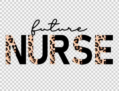 Future Nurse Text With Pattern typography black white Stock Illustration