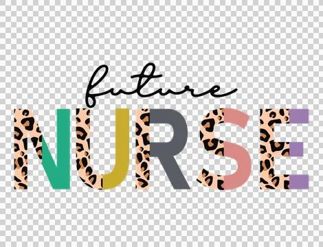 Future Nurse Text With Patterned Letters pattern black white Stock Illustration