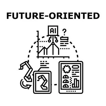 Future oriented artificial intelligence concept exploring automation Иллюстрация