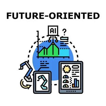 Future oriented artificial intelligence concept exploring automation Stock Illustration