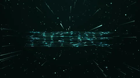 Future Particle Digital Data Analysis Big Data, High Tech Blockchain Data Stock Footage 346756576