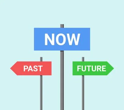 Future past present board icon. Now pas and future way destiny sign Stock Illustration