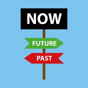 Future past present board icon. Now pas and future way destiny sign Stock Illustration