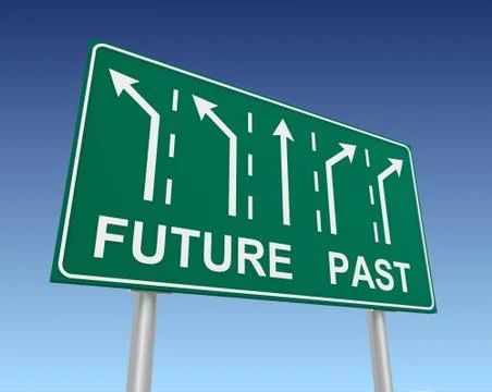 Future past road sign Stock Illustration