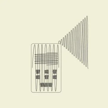 The future phone (all are only electromagnetic waves) Illustrazione stock