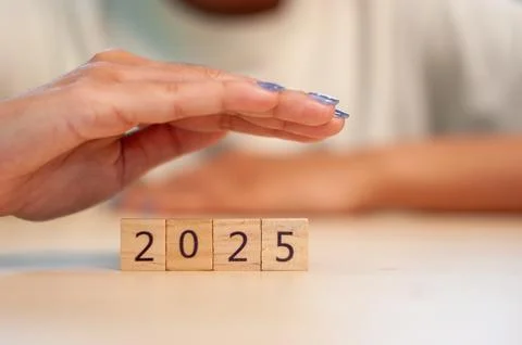 Future planning strategy for 2025 home office digital content indoor close-.. Stock Photos