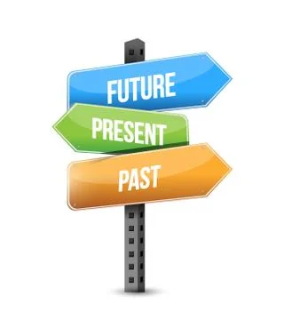 Future, present, past road sign イラスト素材