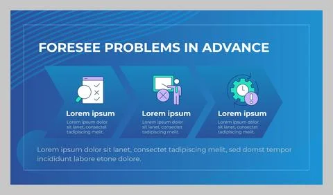 Future problems foreseeing presentation slide template Stock Illustration
