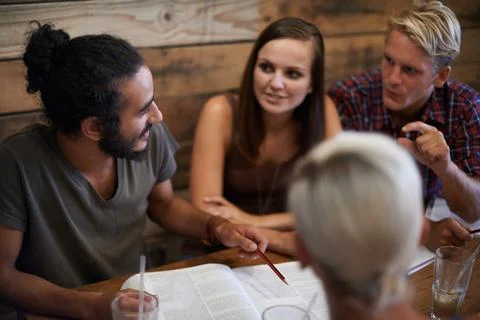Future professionals hard at work. Cropped shot a group of friends studying Stock Photos