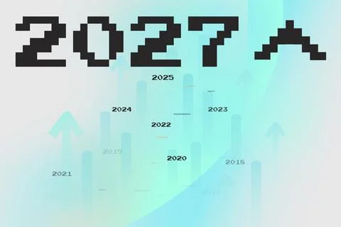 Future projections show growth trends from 2018 to 2027 based on data analysis Stock Illustration
