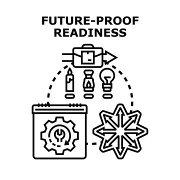Future proof readiness preparing for business changes and continuity Stock Illustration