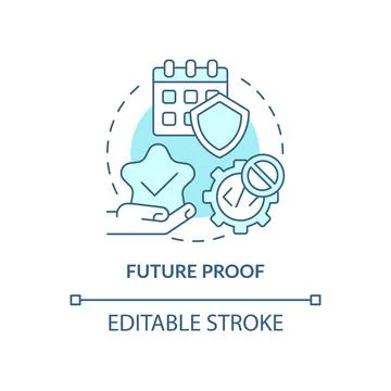 Future proof turquoise concept icon 스톡 일러스트