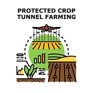 Future protected crop tunnel farming agriculture innovation Stock Illustration