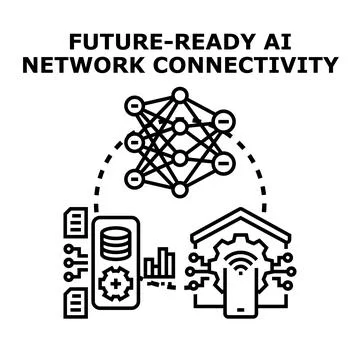 Future ready ai network connectivity concept Illustrazione stock
