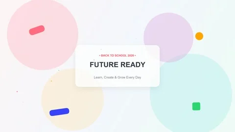 Future Ready Back to School 2026 Minimalist Motion Graphics Background with Stock Footage 344829834